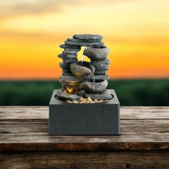 Table-Top Water Fountain - L18 x W18 x H25 cm