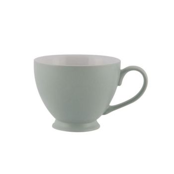 Set of 6 Teacups - Stoneware - L15 x W11 x H9 cm - Leaf Greeen