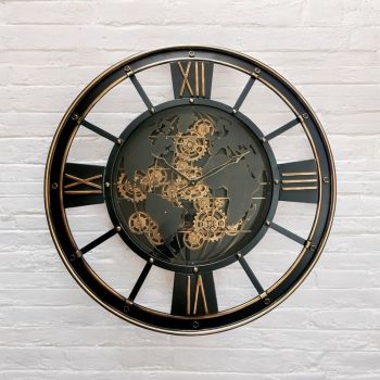 Round Gear Wall Clock - L8 x W80 x H80 cm