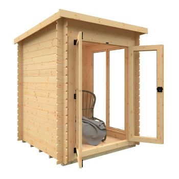 6x6 Astoria 19mm Flex - L175 x W175 x H217 cm - Solid Wood/Softwood/Pine - Natural