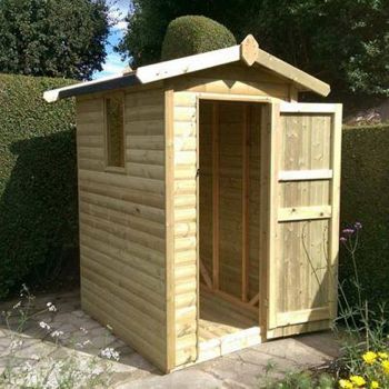 6 x 4 Feet Apex Shed - Pressure Treated Timber - L182 x W122 x H240 cm