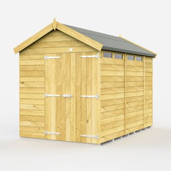 6 x 10 Feet Apex Security Shed - Double Door - Wood - L302 x W175 x H217 cm