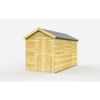 6 x 11 Feet Apex Shed - Double Door Without Windows - Wood - L329 x W175 x H217 cm