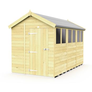6 x 12 Feet Apex Shed - Single Door With Windows - Wood - L358 x W175 x H217 cm