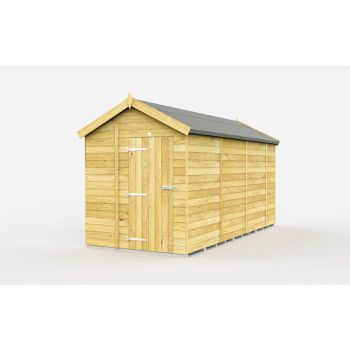 6 x 13 Feet Apex Shed - Single Door Without Windows - Wood - L387 x W175 x H217 cm