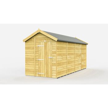 6 x 16 Feet Apex Shed - Single Door Without Windows - Wood - L472 x W175 x H217 cm
