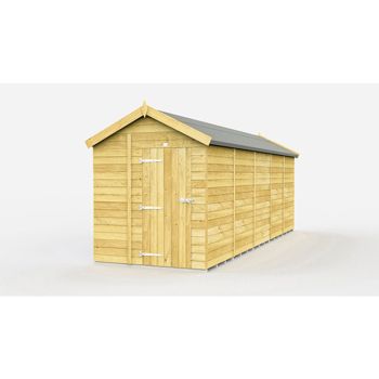 6 x 19 Feet Apex Shed - Single Door Without Windows - Wood - L560 x W175 x H217 cm