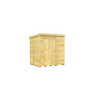 6 x 5 Feet Pent Shed - Single Door Without Windows - Wood - L147 x W185 x H201 cm