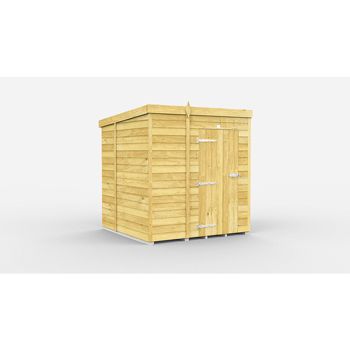 6 x 7 Feet Pent Shed - Single Door Without Windows - Wood - L214 x W185 x H201 cm
