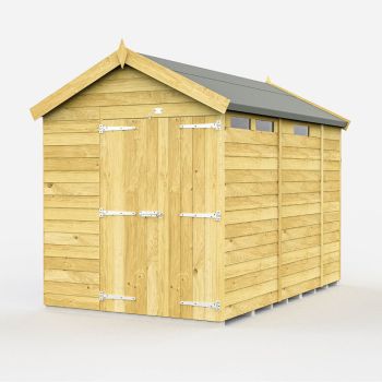 6 x 9 Feet Apex Security Shed - Double Door - Wood - L272 x W175 x H217 cm