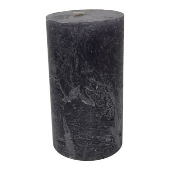 Libra Rustica Pillar Candle - Paraffin - L7 x W7 x H12 cm - Dark Grey