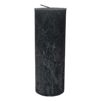 Libra Rustica Pillar Candle - Paraffin - L7 x W7 x H19 cm - Dark Grey