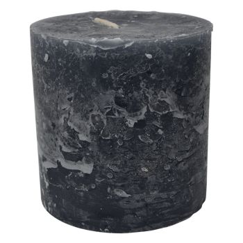 Libra Rustica Pillar Candle - Paraffin - L10 x W10 x H10 cm - Dark Grey