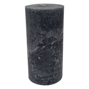 Libra Rustica Pillar Candle - Paraffin - L10 x W10 x H20 cm - Dark Grey