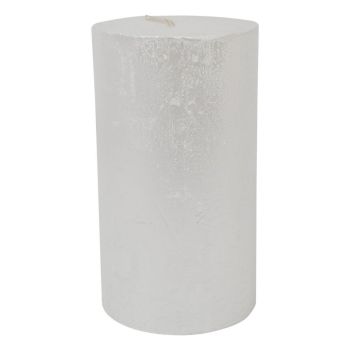 Libra Rustica Pillar Candle - Paraffin - L7 x W7 x H12 cm - Pearl/White