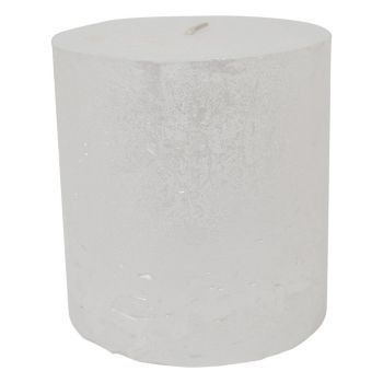 Libra Rustica Pillar Candle - Paraffin - L10 x W10 x H10 cm - Pearl/White