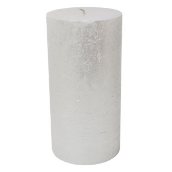 Libra Rustica Pillar Candle - Paraffin - L10 x W10 x H20 cm - Pearl/White