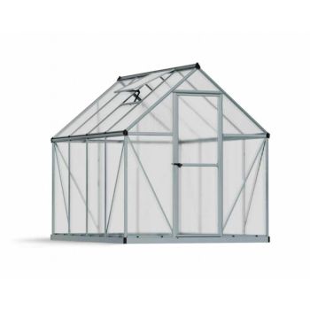Greenhouse Mythos 6 x 8 - Polycarbonate - L247 x W185 x H208 cm - Silver