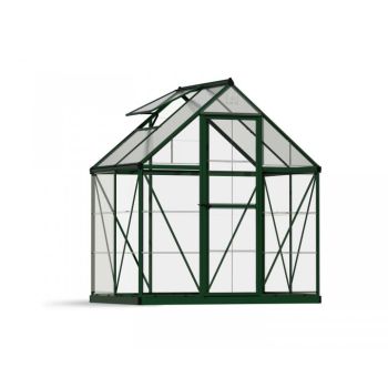 Greenhouse Hybrid 6 x 4 - Polycarbonate - L126 x W185 x H208 cm - Green