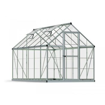Greenhouse Harmony 6 x 12 - Polycarbonate - L370 x W185 x H208 cm - Silver