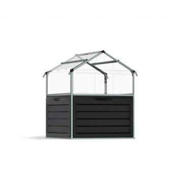 Greenhouse Plant Inn Clear Glazing - Polycarbonate - L118 x W118 x H148 cm - Silver