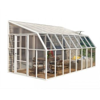 Lean To Greenhouse Sun Room Clear 8 x 16 - Polycarbonate/Acrylic - L508 x W257 x H266 cm