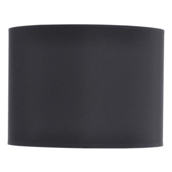 Lined Drum Lampshade - Fabric/Viscose/Polyamide Fram - L35.5 x W35.5 x H26 cm - Black/Silver
