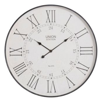 Wall Clock - Iron/MDF/GlaSS/Paper - L8 x W80 x H80 cm - Black