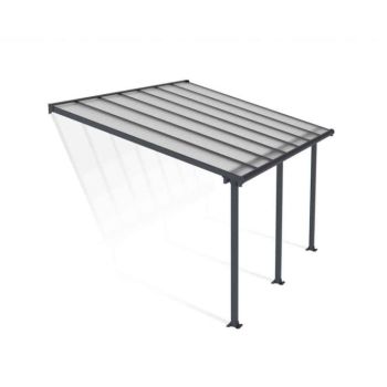 Patio Cover Olympia 3 x 4.25 Clear - Polycarbonate - L425 x W300 x H305 cm - Grey