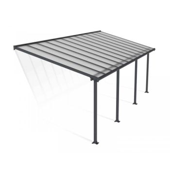Patio Cover Olympia 3 x 7.30 Clear - Polycarbonate - L739 x W300 x H305 cm - Grey