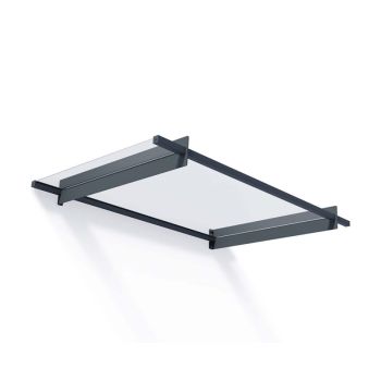 Patio Cover Nancy Door Awning Canopy Nancy 1500 Clear - Acrylic - L150.5 x W94 x H14 cm - Grey