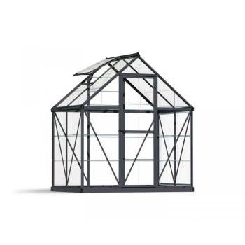 Greenhouse Harmony 6 x 4 - Polycarbonate - L126 x W185 x H208 cm - Grey