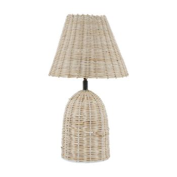 Mini Rattan Lamp Base and Shade - Cane/Metal - L20 x W20 x H39 cm - Natural