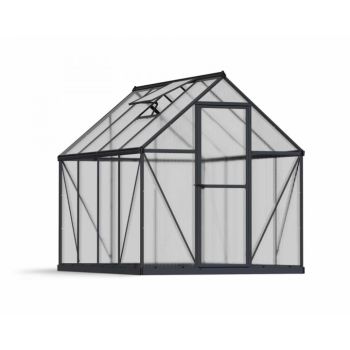 Greenhouse Mythos 6 x 8 - Polycarbonate - L247 x W185 x H208 cm - Grey
