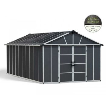 Yukon 11X21.3 Shed + Floor Wpc - Polycarbonate - L643 x W332 x H252 - Dark Grey