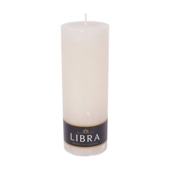 Natural Rustica Pillar Candle - Paraffin Wax - L7 x W7 x H19 cm - Ivory