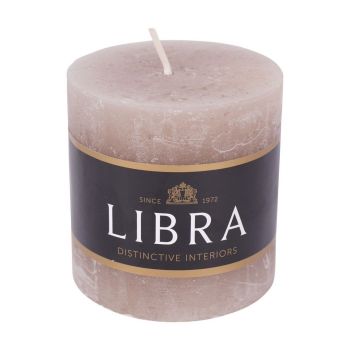 Rustica Pillar Candle - Paraffin Wax - L7 x W7 x H7 cm - Taupe
