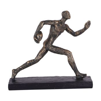 Rugby Player Sculpture - Polyresin - L9.2 x W31.4 x H28 cm - Bronze