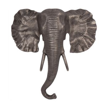 Kariba Elephant Wall Art - Aluminium - L11 x W37 x H39 cm - Antique Gold