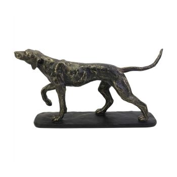Hunter Dog Sculpture - Polyresin/Limestone - L10.4 x W50 x H25.2 cm - Bronze