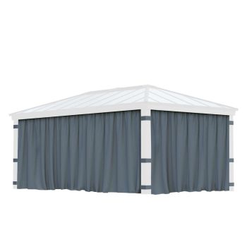Curtain Set for Dallas 12 x 16 Gazebo - Polyester - L212 x W440 cm - Dark Grey (Gazebo Not Included)