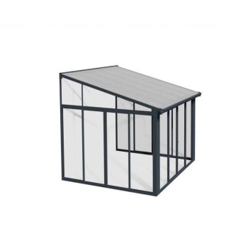 Lean To Greenhouse Sanremo Veranda Clear 3 x 3.05 - Polycarbonate/Acrylic - L314 x W300 x H310 cm - Grey