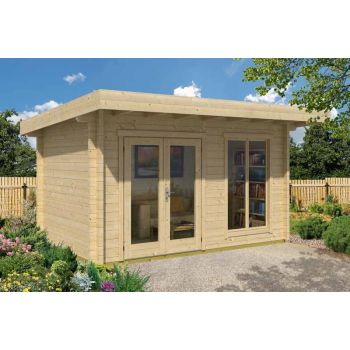 Dorset 71-Log Cabin, Wooden Garden Room, Timber Summerhouse, Home Office - L460 x W360 x H231.2 cm