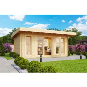 Dorset 72-Log Cabin, Wooden Garden Room, Timber Summerhouse, Home Office - L510 x W360 x H238 cm