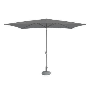 Crank and Tilt Rectangular Parasol - Aluminium/Polyester - L300 x W240 x H250 cm - Grey
