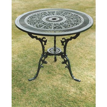 Coalbrookdale 81cm Table British Made, High Quality Cast Aluminium Garden Furniture - L83 x W83 x H69 cm
