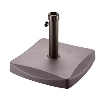 25kg Square Parasol Base - Polycrete - L48 x W48 x H6 cm - Brown