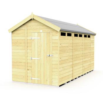 7 x 14 Feet Apex Security Shed - Single Door - Wood - L417 x W214 x H217 cm