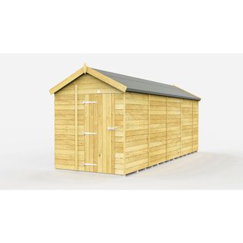 7 x 18 Feet Apex Shed - Single Door Without Windows - Wood - L533 x W214 x H217 cm