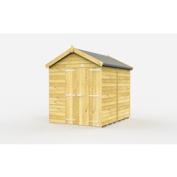 7 x 7 Feet Apex Shed - Double Door Without Windows - Wood - L214 x W214 x H217 cm